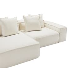 Riley Boucle Ivory Modular Sofa - 2 Seater Chaise color Boucle Ivory