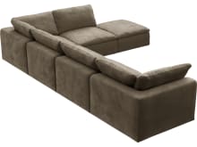 Cloud Deep Tribute Walnut Modular Sofa - 6 Piece color Tribute Walnut