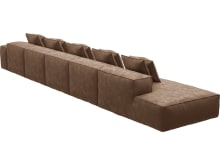 Riley Tribute Chestnut Modular Sofa - 1x Arm, 4x Armless, 1x Left Terminal color Tribute Chestnut