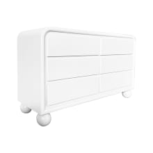 Lola Dresser White - 6 Drawer color White