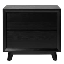 Morgan Oak Bedside Table Black - 2 Drawer color Black