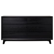 Morgan Oak Dresser Black - 6 Drawer color Black