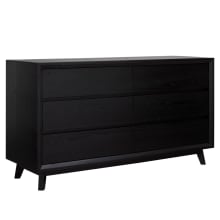 Morgan Oak Dresser Black - 6 Drawer color Black