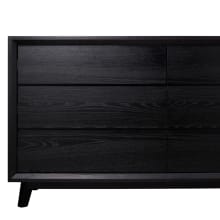 Morgan Oak Dresser Black - 6 Drawer color Black