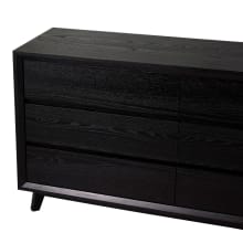 Morgan Oak Dresser Black - 6 Drawer color Black