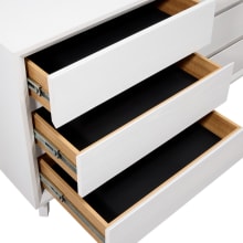 Morgan Oak Dresser White - 6 Drawer color White