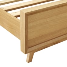 Morgan Oak Bed Frame with Upholstered Headboard color Natural