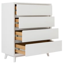 Morgan Oak Tallboy White - 4 Drawer color White