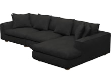 Tully California Charcoal Chaise Sofa - 3 Seater color California Charcoal