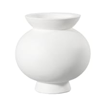 Ursula Concrete Round Vase White - 21cm color White