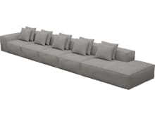Riley Isla Soft Grey Modular Sofa - 1x Arm, 4x Armless, 1x Right Terminal color Isla Soft Grey