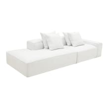 Riley Linen Pure White Modular Sofa - 1x Arm, 1x Armless, 1x Left Terminal color Linen Pure White