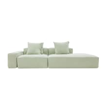 Riley Linen Oatmeal Modular Sofa - 1x Arm, 1x Armless, 1x Right Terminal color Linen Oatmeal