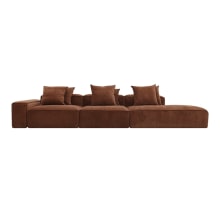Riley Muse Rust Modular Sofa - 1x Arm, 2x Armless, 1x Right Terminal color Muse Rust