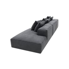 Riley Linen Charcoal Modular Sofa - 1x Arm, 2x Armless, 1x Right Terminal color Linen Charcoal