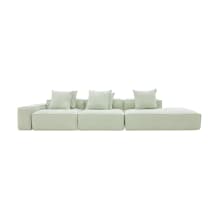 Riley Linen Oatmeal Modular Sofa - 1x Arm, 2x Armless, 1x Right Terminal color Linen Oatmeal