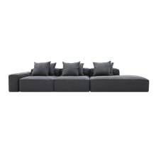 Riley Linen Charcoal Modular Sofa - 1x Arm, 2x Armless, 1x Right Terminal color Linen Charcoal