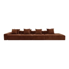 Riley Muse Rust Modular Sofa - 1x Arm, 3x Armless, 1x Right Terminal color Muse Rust