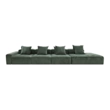 Riley Muse Forest Modular Sofa - 1x Arm, 3x Armless, 1x Right Terminal color Muse Forest