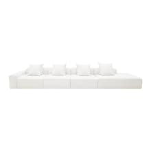 Riley Linen Pure White Modular Sofa - 1x Arm, 3x Armless, 1x Right Terminal color Linen Pure White