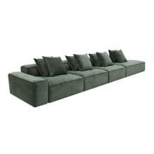 Riley Muse Forest Modular Sofa - 1x Arm, 3x Armless, 1x Right Terminal color Muse Forest