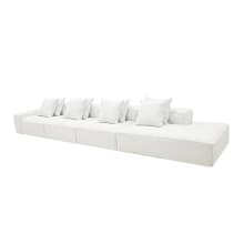 Riley Linen Pure White Modular Sofa - 1x Arm, 3x Armless, 1x Right Terminal color Linen Pure White