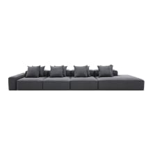 Riley Linen Charcoal Modular Sofa - 1x Arm, 3x Armless, 1x Right Terminal color Linen Charcoal