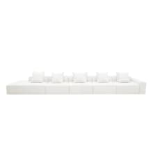 Riley Linen Pure White Modular Sofa - 1x Arm, 4x Armless, 1x Left Terminal color Linen Pure White