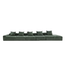 Riley Muse Forest Modular Sofa - 1x Arm, 4x Armless, 1x Right Terminal color Muse Forest