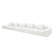 Riley Linen Pure White Modular Sofa - 1x Arm, 4x Armless, 1x Left Terminal color Linen Pure White