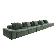 Riley Muse Forest Modular Sofa - 1x Arm, 4x Armless, 1x Right Terminal color Muse Forest