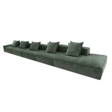 Riley Muse Forest Modular Sofa - 1x Arm, 4x Armless, 1x Right Terminal color Muse Forest