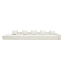 Riley Boucle Ivory Modular Sofa - 1x Arm, 4x Armless, 1x Left Terminal color Boucle Ivory
