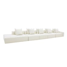 Riley Boucle Ivory Modular Sofa - 1x Arm, 4x Armless, 1x Left Terminal color Boucle Ivory