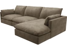 Willow Tribute Walnut Chaise Sofa - 3 Seater color Tribute Walnut