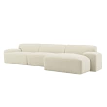 Copenhagen Alpine Mist Chaise Sofa - 3 Seater color Alpine Mist