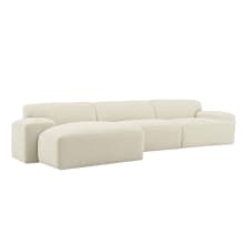 Copenhagen Alpine Mist Chaise Sofa - 3 Seater color Alpine Mist