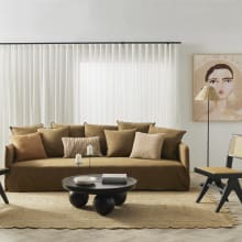 Como Linen Sofa Cocoa - 3.5 Seater color Linen Cocoa