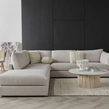 Finley Toorak Pearl Armless Sofa Chair Module color Toorak Pearl