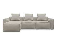 Riley Apt View Cream Sofa - 3 Seater and Ottoman color View Cream