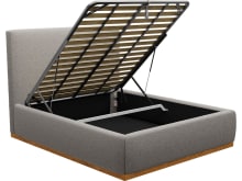 Haven Dark Gas Lift Bed Boucle Pumice color Boucle Pumice