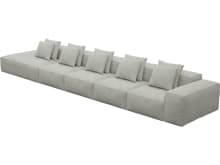 Riley Toorak Pebble Modular Sofa - 1x Arm, 4x Armless, 1x Left Terminal color Toorak Pebble