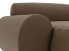 Malmo Blaze Mocha Chaise Left Arm Facing Sofa Module color Blaze Mocha