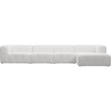 Lucello Noa Fog Modular Sofa with Ottoman - 5 Piece color Noa Fog