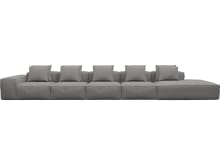 Riley California Slate Modular Sofa - 1x Arm, 4x Armless, 1x Right Terminal color California Slate