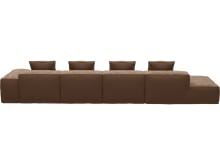 Riley Tribute Chestnut Modular Sofa - 1x Arm, 3x Armless, 1x Left Terminal color Tribute Chestnut