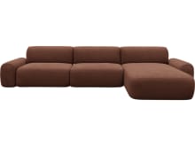 Beckett Muse Rust Chaise Sofa - 3 Seater color Muse Rust