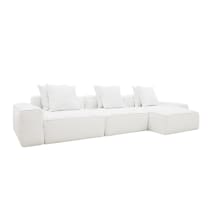 Riley Muse Frost Modular Sofa - 3 Seater Chaise color Muse Frost