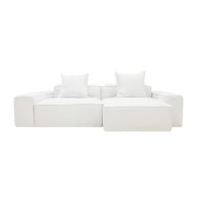 Riley Linen Pure White Modular Sofa - 2 Seater Chaise color Linen Pure White