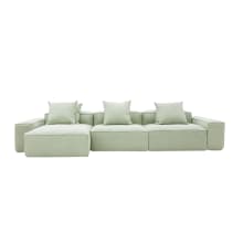 Riley Linen Oatmeal Modular Sofa - 3 Seater Chaise color Linen Oatmeal
